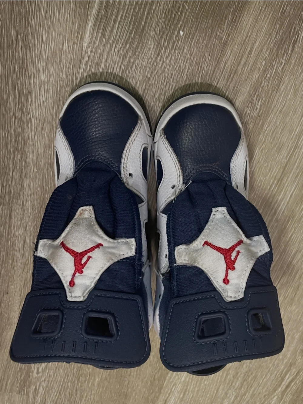 EUC Jordan Kids Navy and White High-Top Sneakers Size 12c